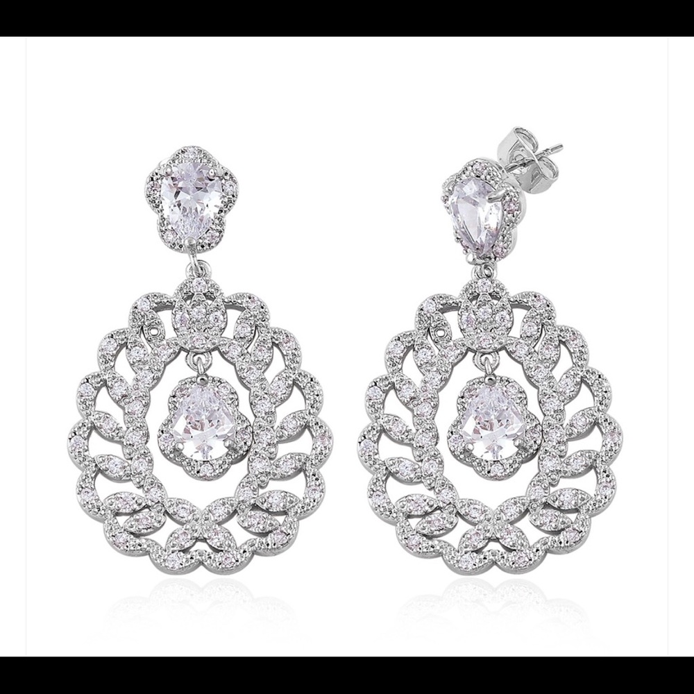 SALE-Silvertone Dangle Earrings